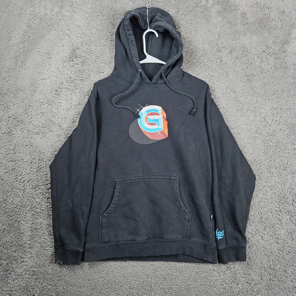 GrandeurHoodie Sweatshirt Mens Small Black Graphic‎